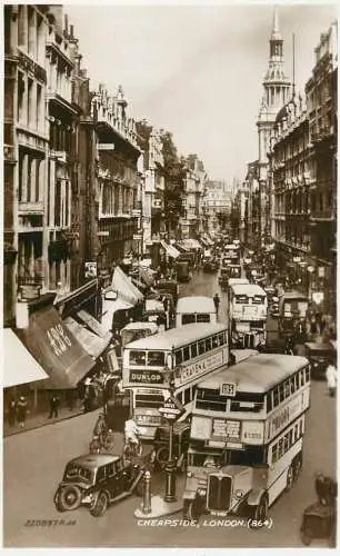 England London Cheapside busy traffic detail view
