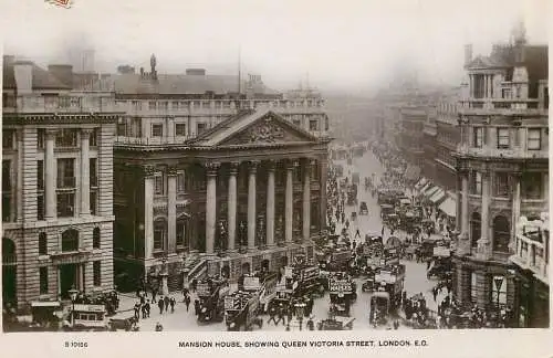 England London Mansion House showing Queen Victoria Street