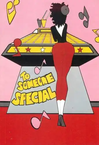 Greetings postcard to someone special silhouette design by Simon Dawson
