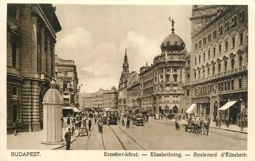 Hungary Budapest Elisabeth boulevard tram
