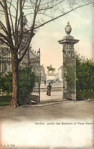 Switzerland Geneve jardin des bastions et place Neuve