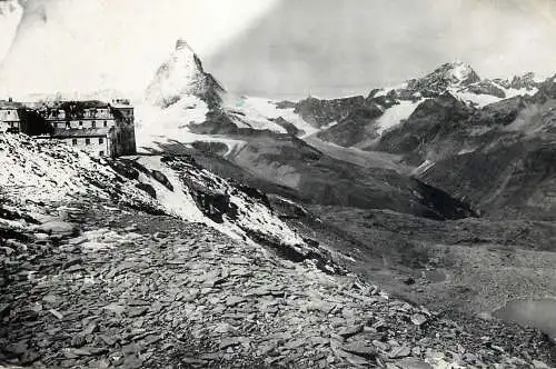 Switzerland mountain winter scene hotel