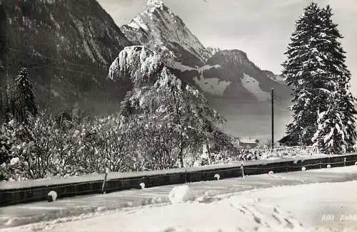 Switzerland mountain winter scene