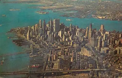 USA NY New York lower Manhattan aerial 1964