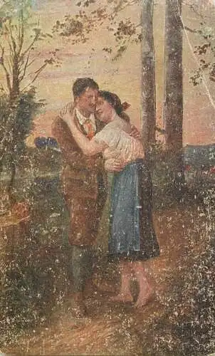 Postcard painting Stelldichen Talalka Dostavenicko le rendez vous