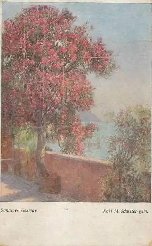 Postcard painting Sonniges Gestade Karl M. Schuster