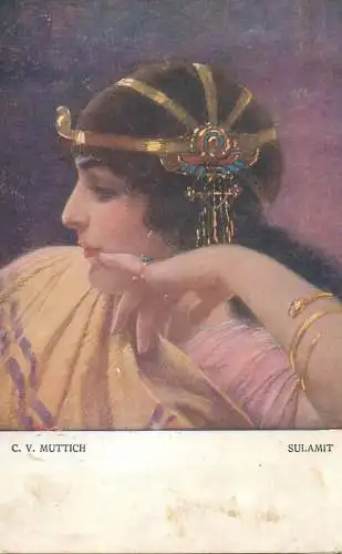 Postcard painting C.V. Muttich Sulamit