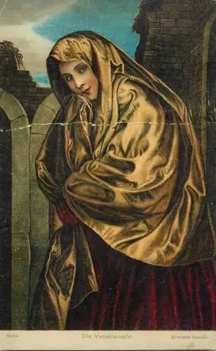 Postcard painting Berlin Die Venezianerin Girolamo Savaldo