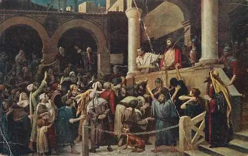 Postcard painting Munkacsy Ecce Homo