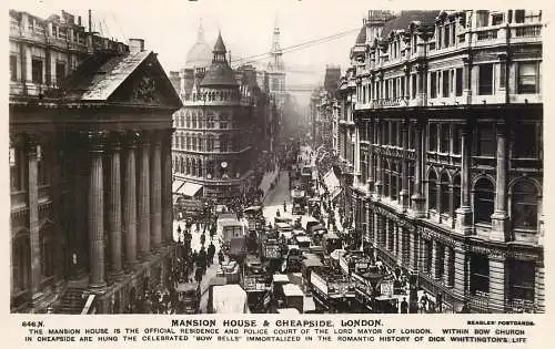 England London Mansion House & Cheapside busy traffic aspect
