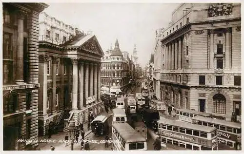 England London Mansion House & Cheapside traffic view