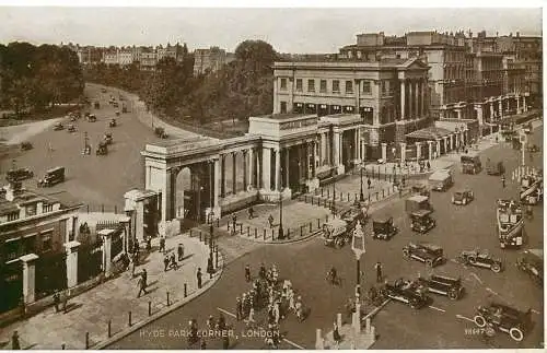 England London Hyde Park Corner aerial view panorama