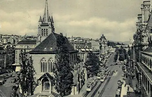 Switzerland Lausanne la place St. Francois 1958