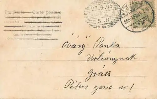 cpa fantaisie embossed Easter egg scene