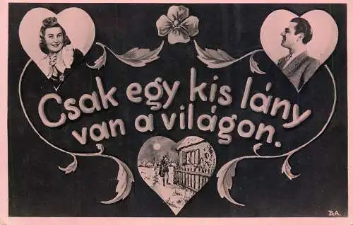 cpa fantaisie embossed Hungary couples love