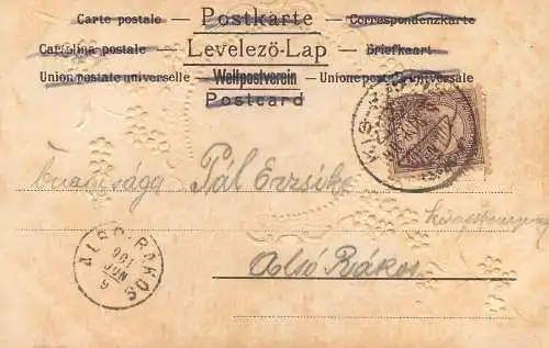 cpa fantaisie embossed forest landscape