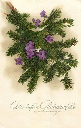 cpa fantaisie embossed Christmas flower
