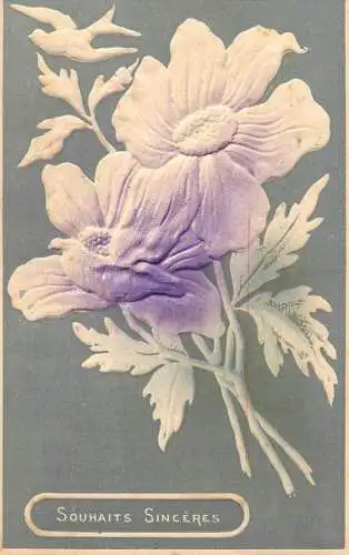 cpa fantaisie embossed souhaits sinceres