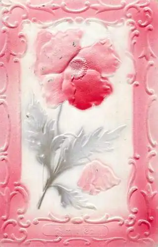 cpa fantaisie embossed flower card