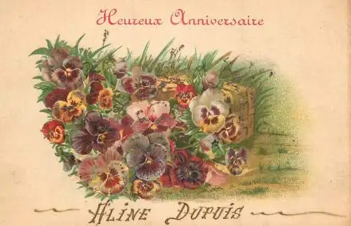 cpa fantaisie gauffré / embossed novelty heureux anniversaire