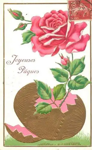 cpa fantaisie gauffré / embossed novelty Joyeuses Paques