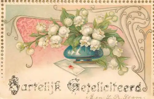 cpa fantaisie gauffré / embossed novelty flowers greeting card