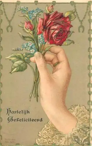 cpa fantaisie gauffré / embossed novelty bonne annee