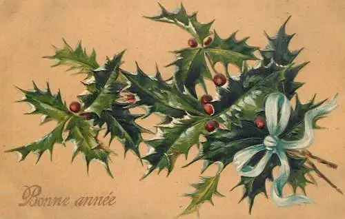 cpa fantaisie gauffré / embossed novelty bonne annee