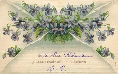 cpa fantaisie gauffré / embossed novelty je vous envoie mille bons baisers
