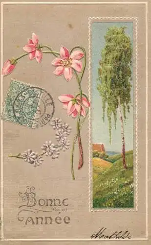 cpa fantaisie gauffré / embossed novelty Bonne annee