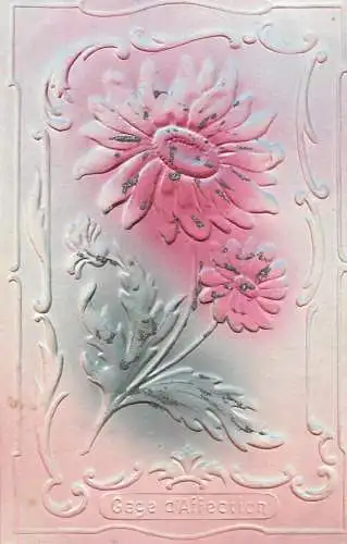 cpa fantaisie gauffré / embossed novelty flowers