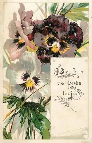 cpa fantaisie gauffré / embossed novelty flowers de poin de pres toujours