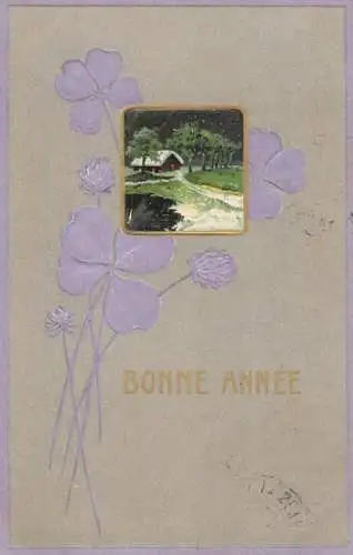 cpa fantaisie gauffré / embossed novelty Bonne Annee