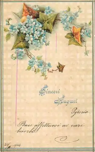 cpa fantaisie gauffré / embossed novelty sincere auguri