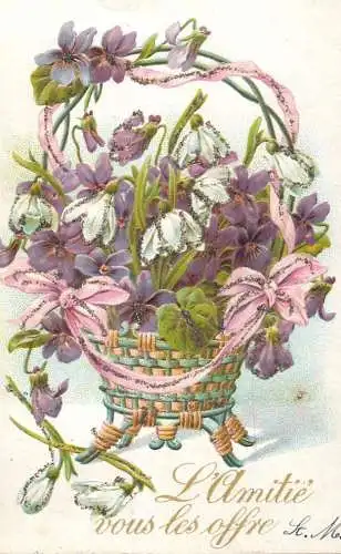 cpa fantaisie gauffré / embossed novelty l'amitie vous les affre