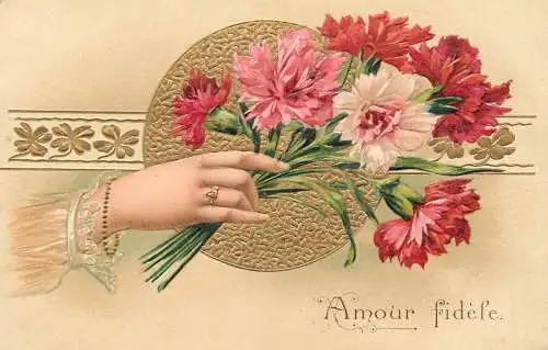 cpa fantaisie gauffré / embossed novelty amour fidele