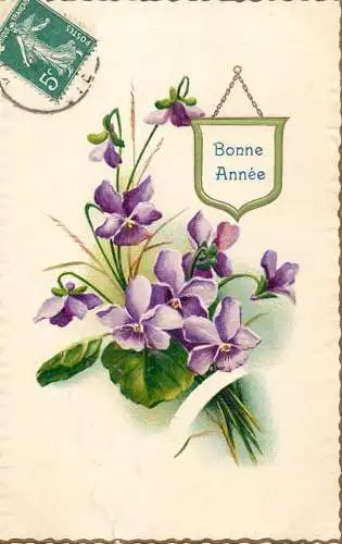 cpa fantaisie gauffré / embossed novelty bonne annee