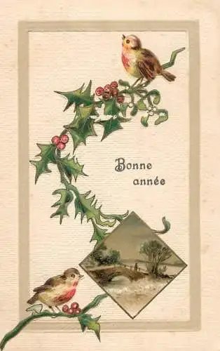 cpa fantaisie gauffré / embossed novelty Bonne Annee