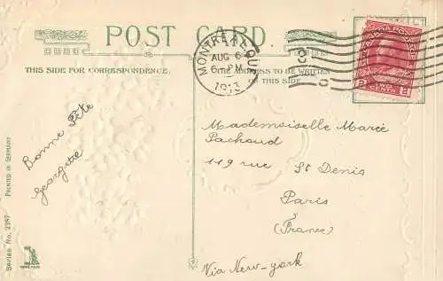 cpa fantaisie gauffré / embossed novelty many happy returns