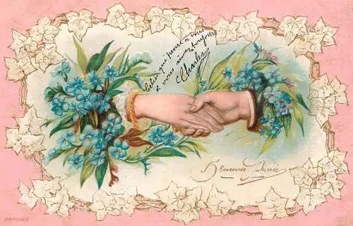 cpa fantaisie gauffré / embossed novelty Heureuse Annee