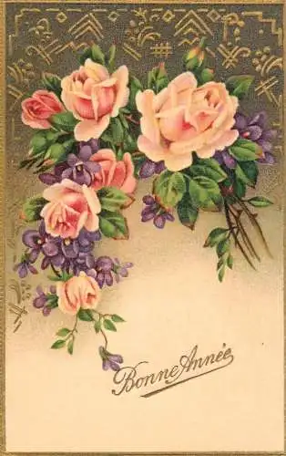cpa fantaisie gauffré / embossed novelty Bonne annee