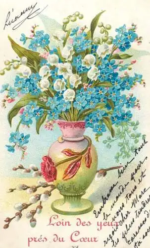 cpa fantaisie gauffré / embossed novelty flower vase