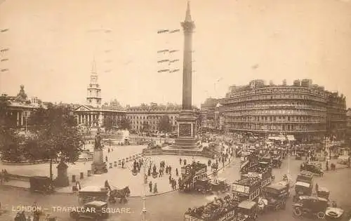 Trafalgar square general view London England