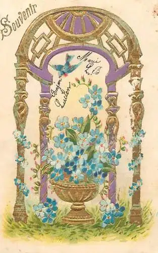 cpa fantaisie gauffré / embossed novelty flower