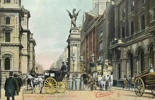 England London Fleet Street The Griffin statue Raphael Tuck & Sons "Charmette" postcard