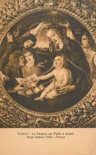 Paintings Botticelli La Vergine col Figlio e Angeli Uffizi Firenze