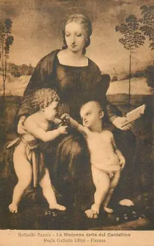 Paintings Raffaello Sanzio La Madonna detta del Cardellino Uffizi Firenze