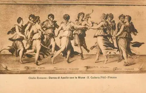 Paintings Giulio Romano Danza di Apollo con le Muse Pitti Firenze