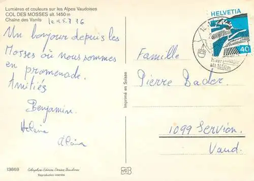 Switzerland Col des Mosses 1976