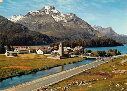 Switzerland Sils Baselgia und Silsersee